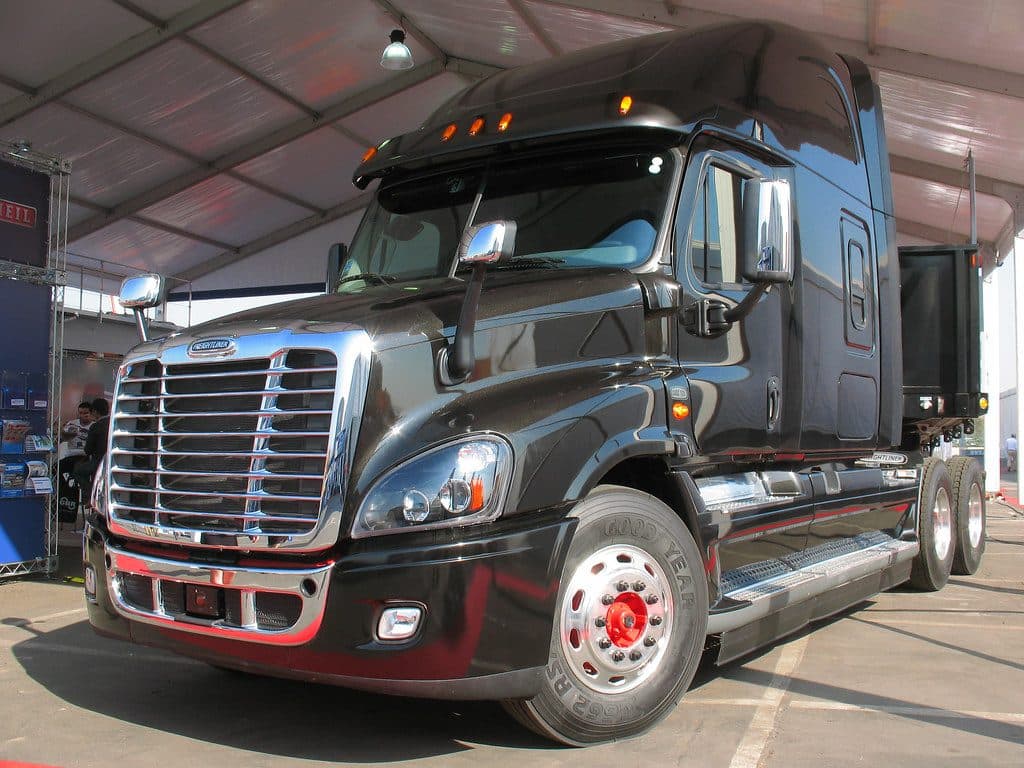 Black Freightliner Cascadia