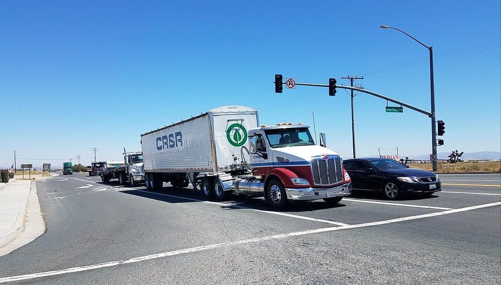 Tractor-trailers on the road
